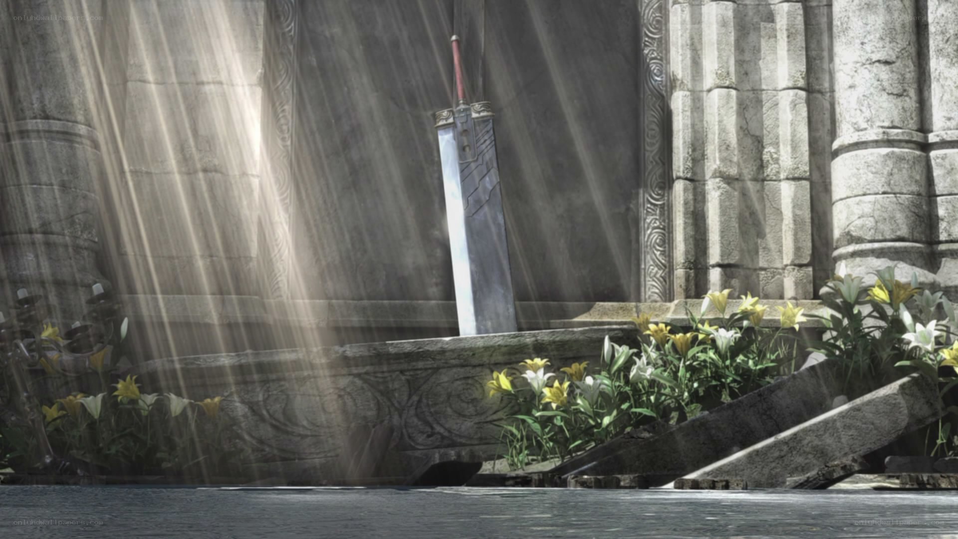 Sword in ancient ruins