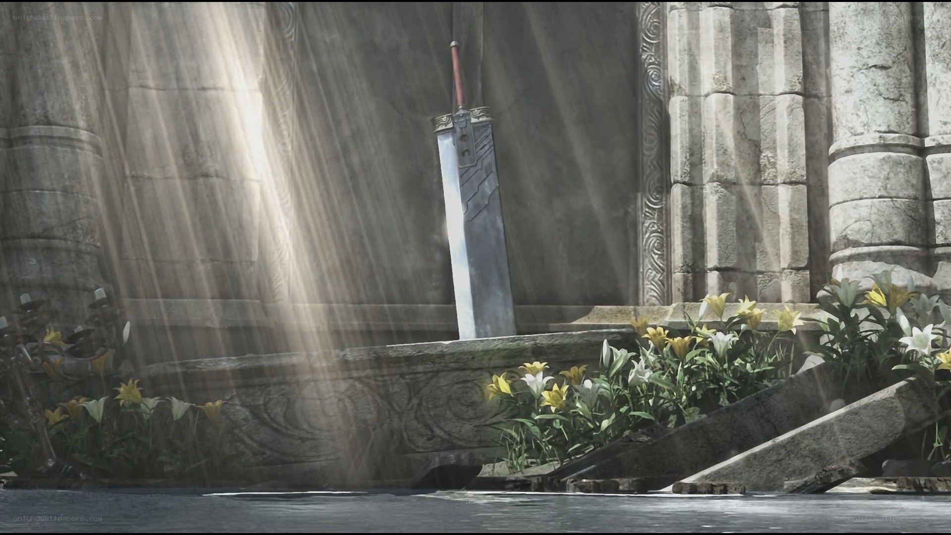 Sword in ancient ruins