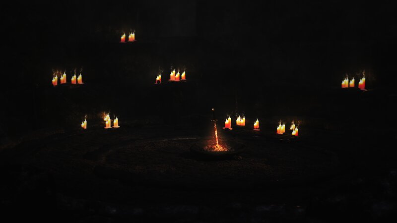 Sword in Fire Pit — Black