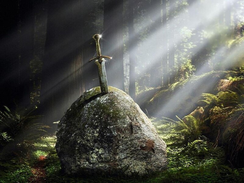 Sword in Stone — Green, Dramatic