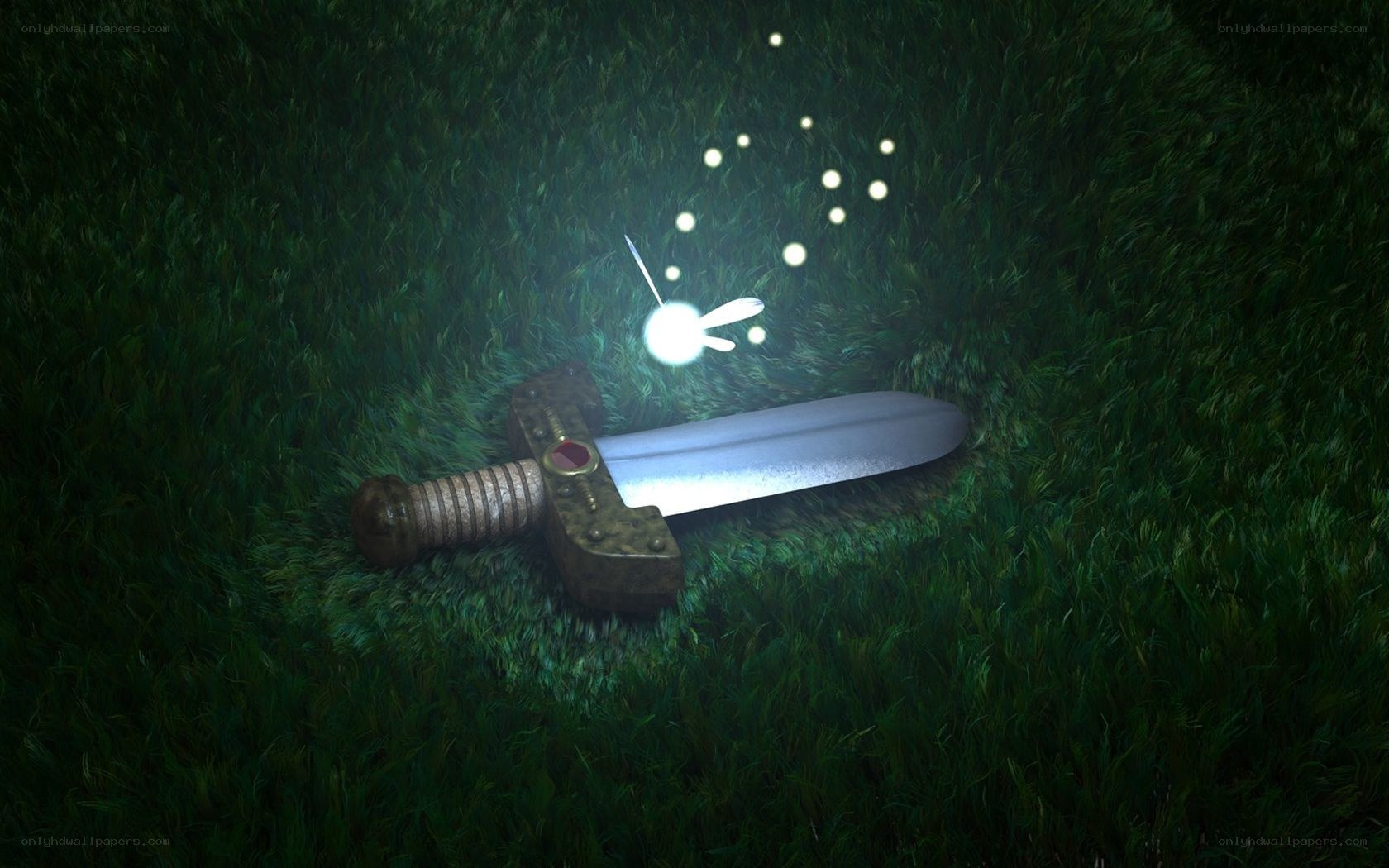 Sword in the grass