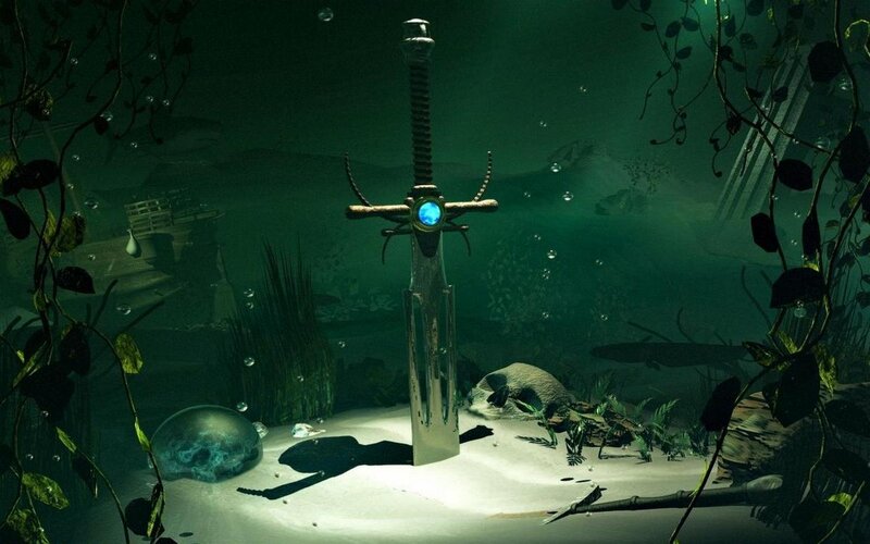 Sword in Underwater Scene