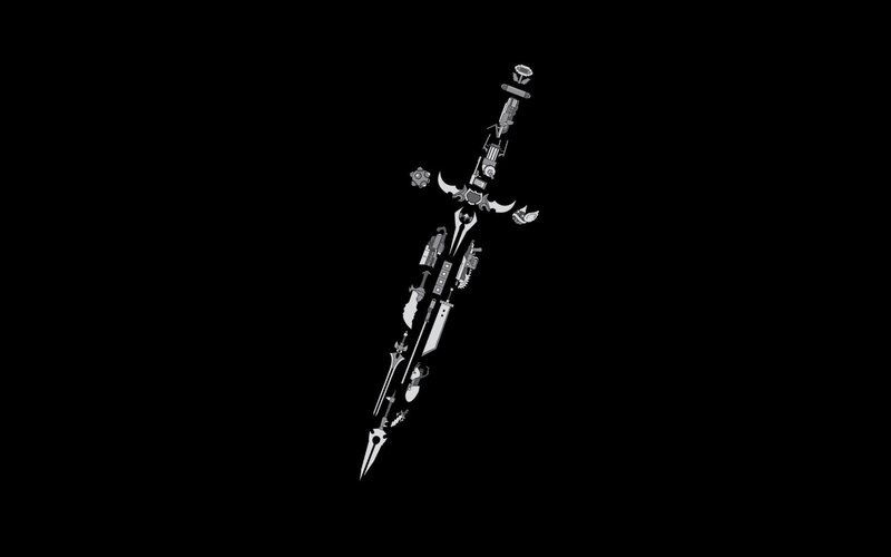 sword made of weapon parts