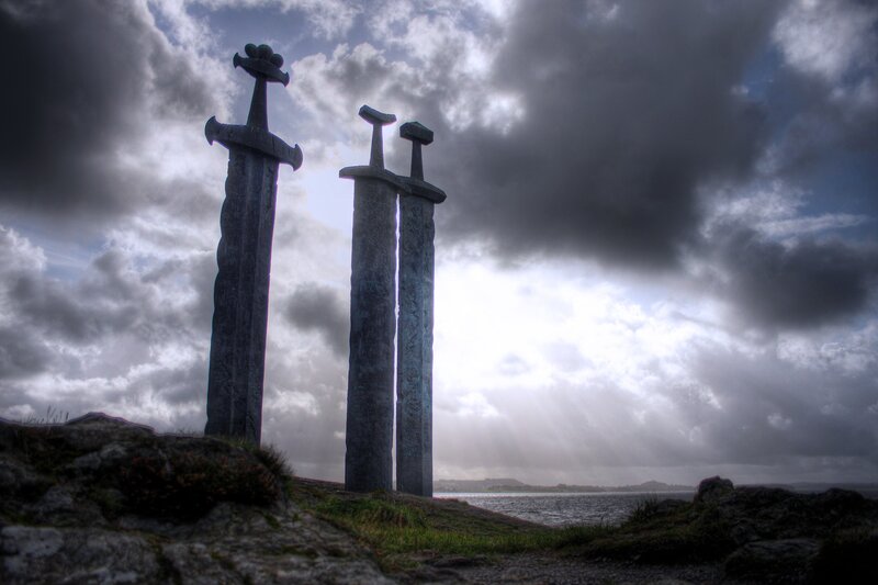 Sword monument by the sea