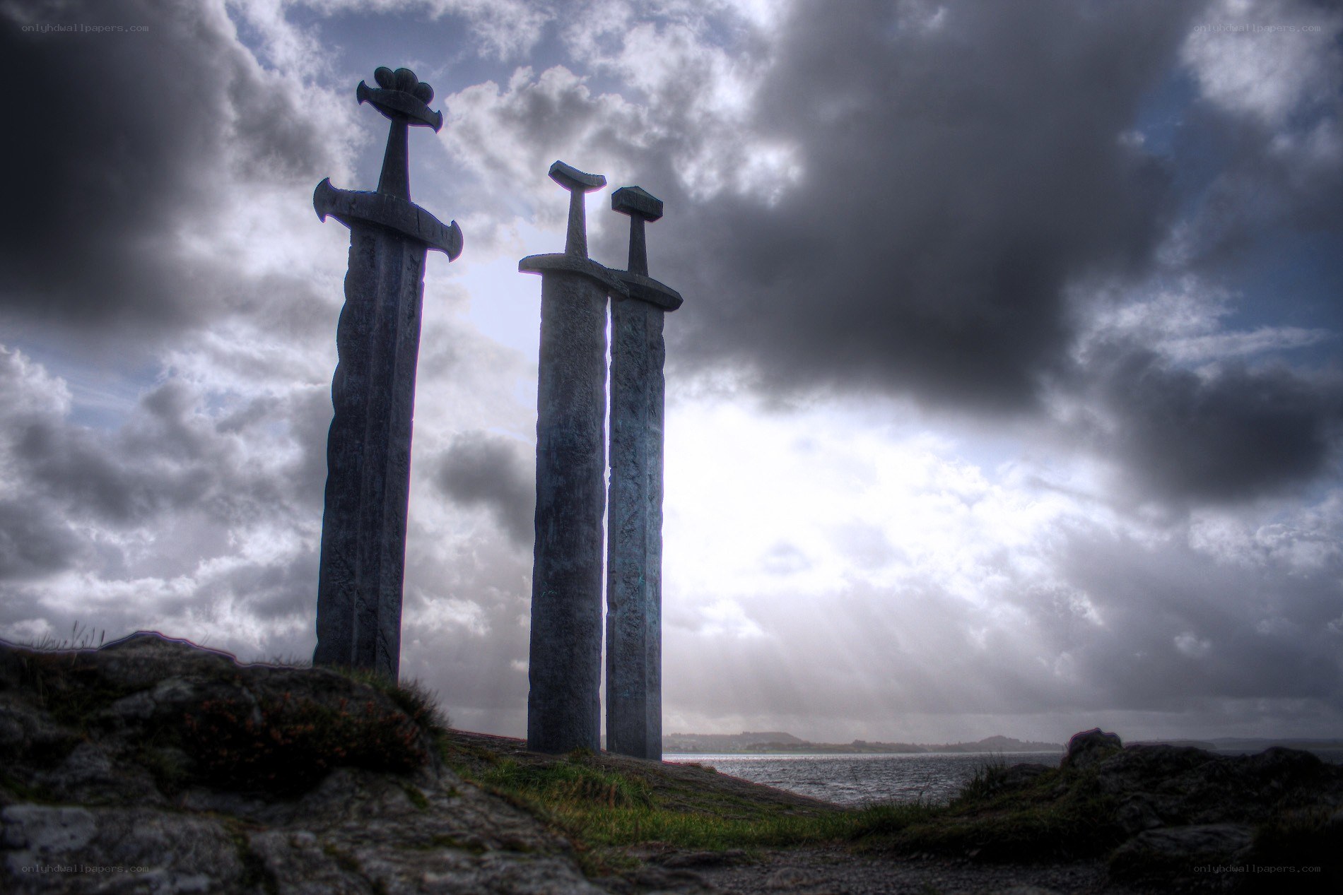 Sword monument by the sea