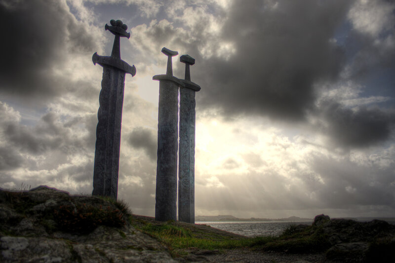 Sword monument by the sea