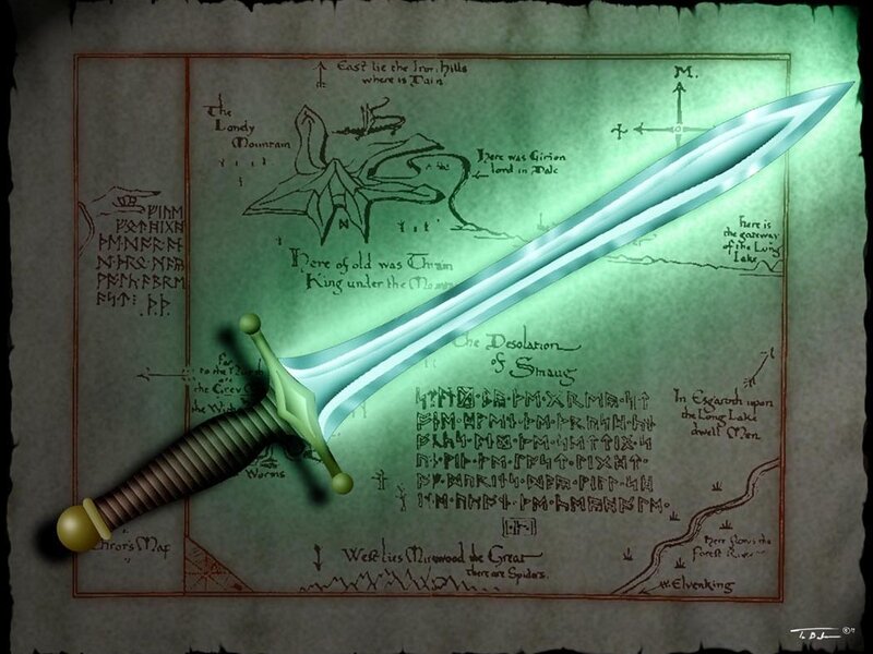 Sword on a fantasy map