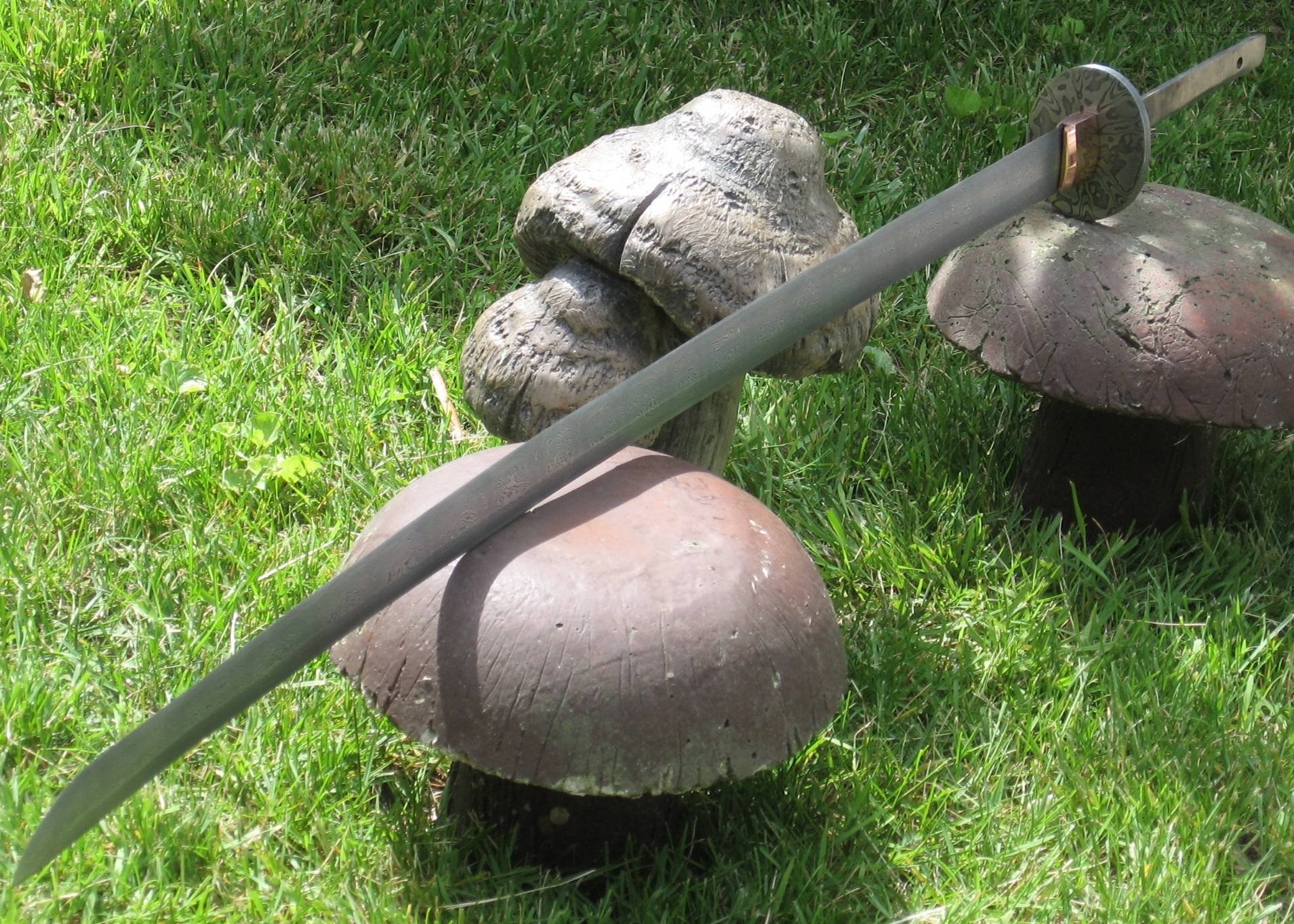 sword on mushroom sculptures