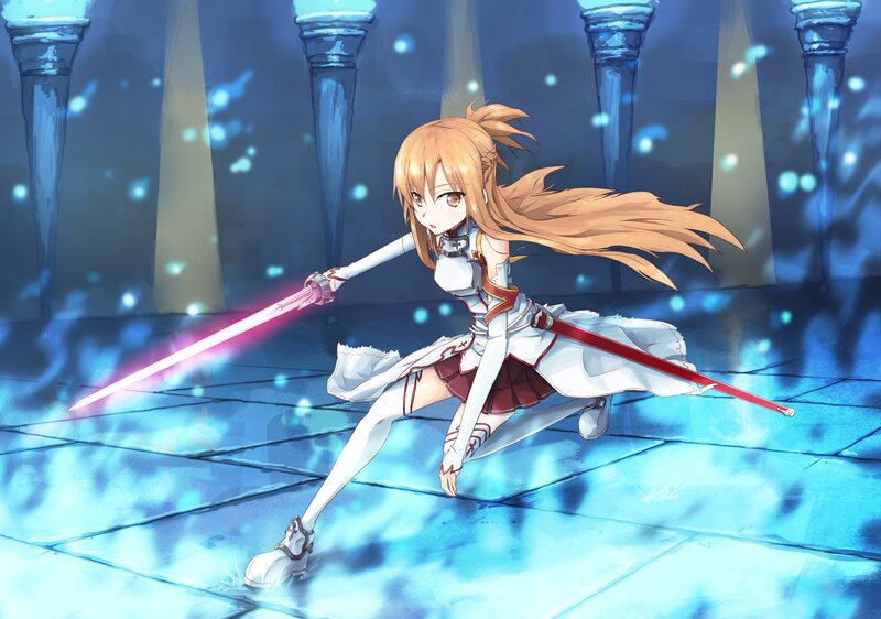 sword-wielding anime girl in action