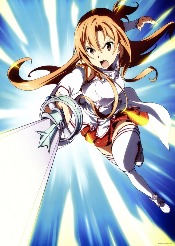 sword-wielding anime girl in action