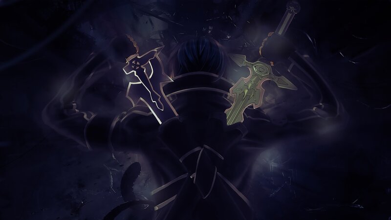 sword-wielding character in dark setting