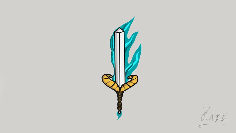 Sword with Blue Flame
