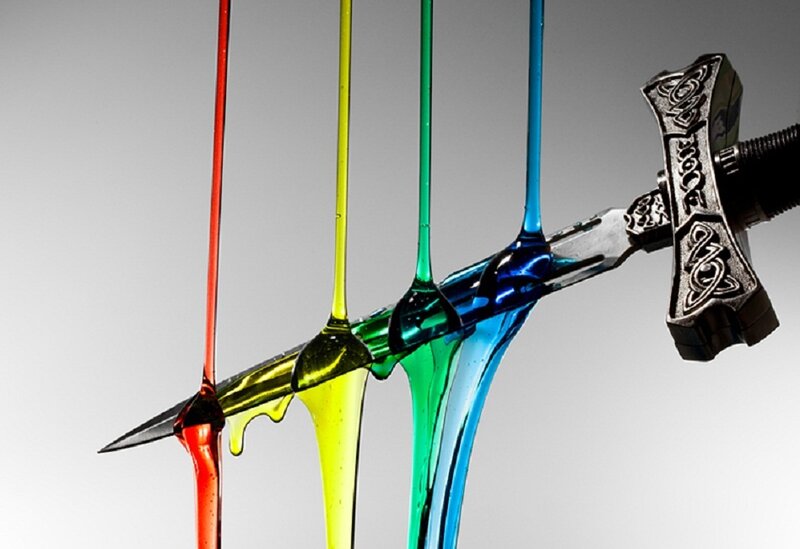 Sword with Colored Liquid