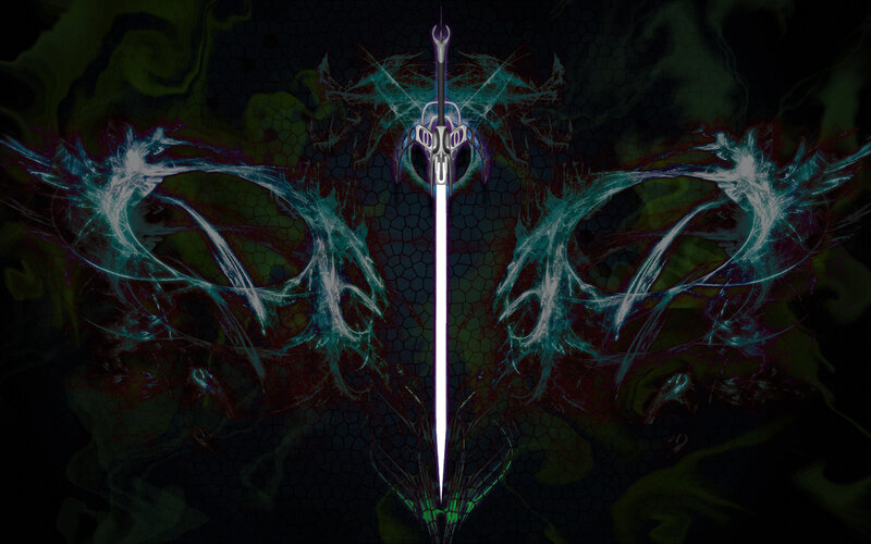 Sword with glowing energy wings