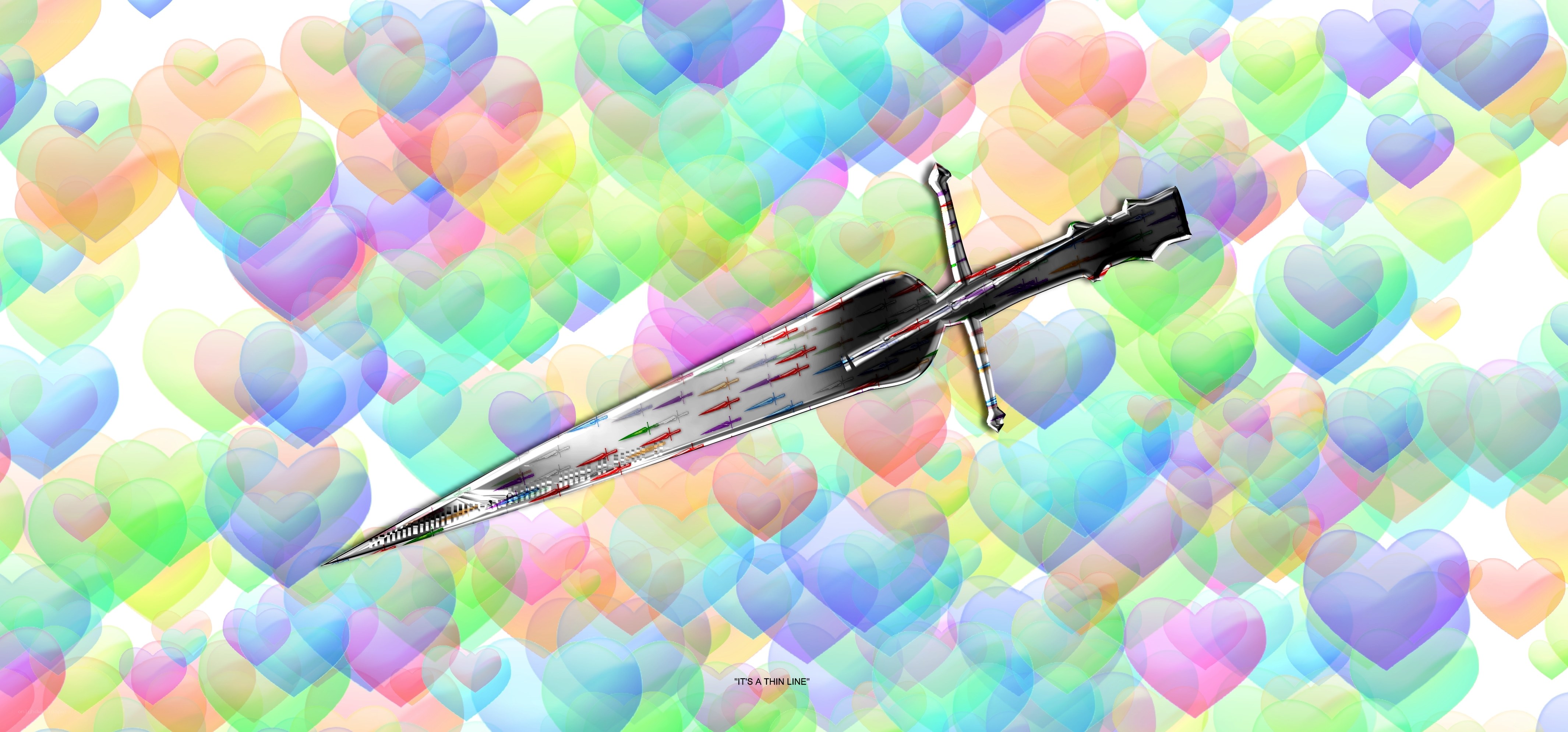 Sword with heart background