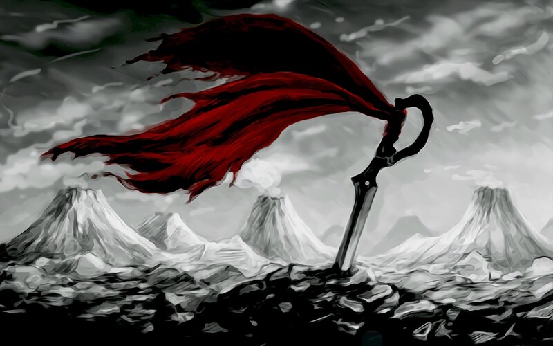 Sword with Red Cape