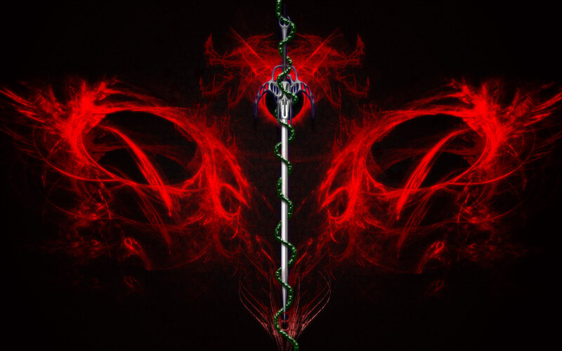 Sword with red energy wings