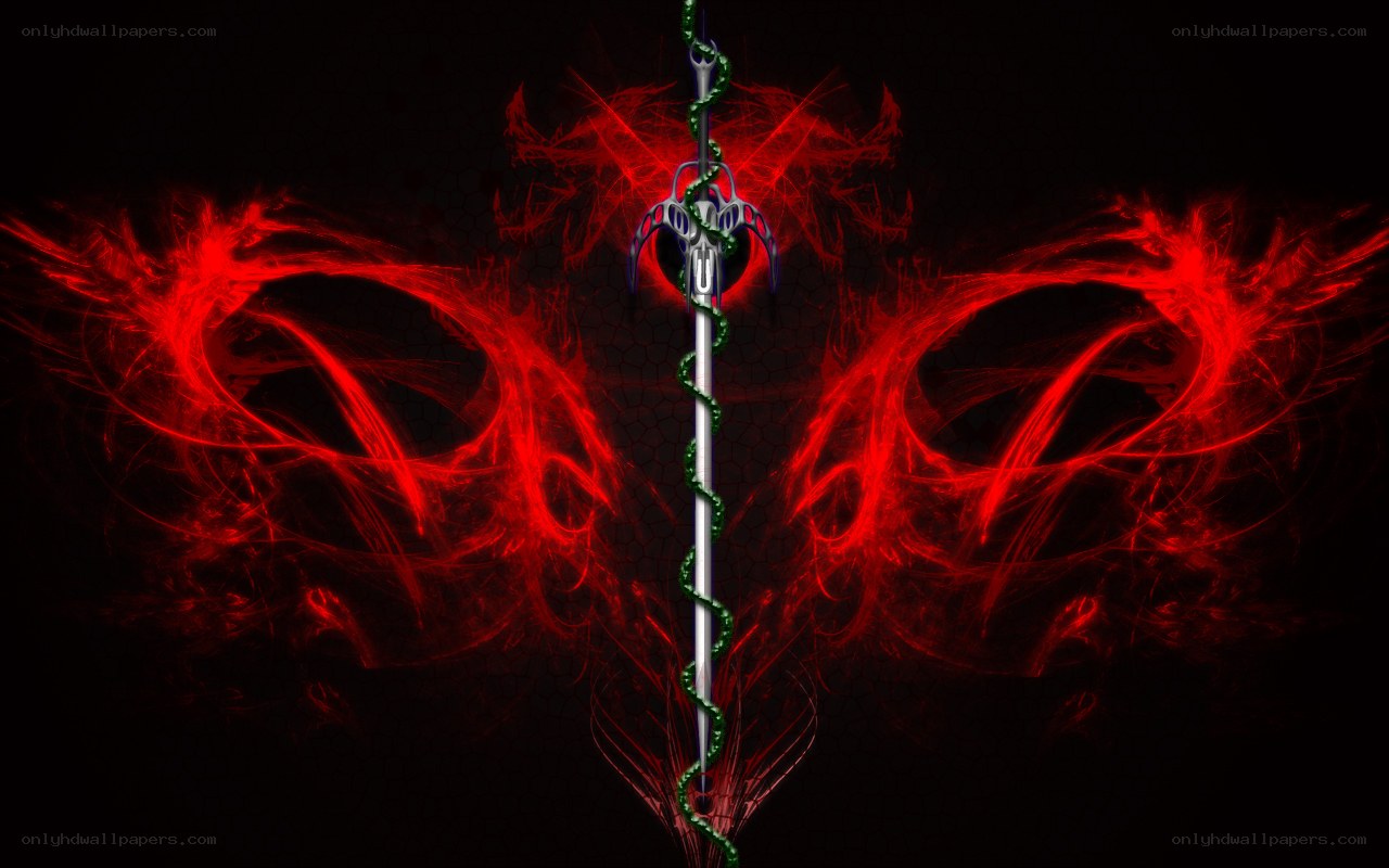 Sword with red energy wings