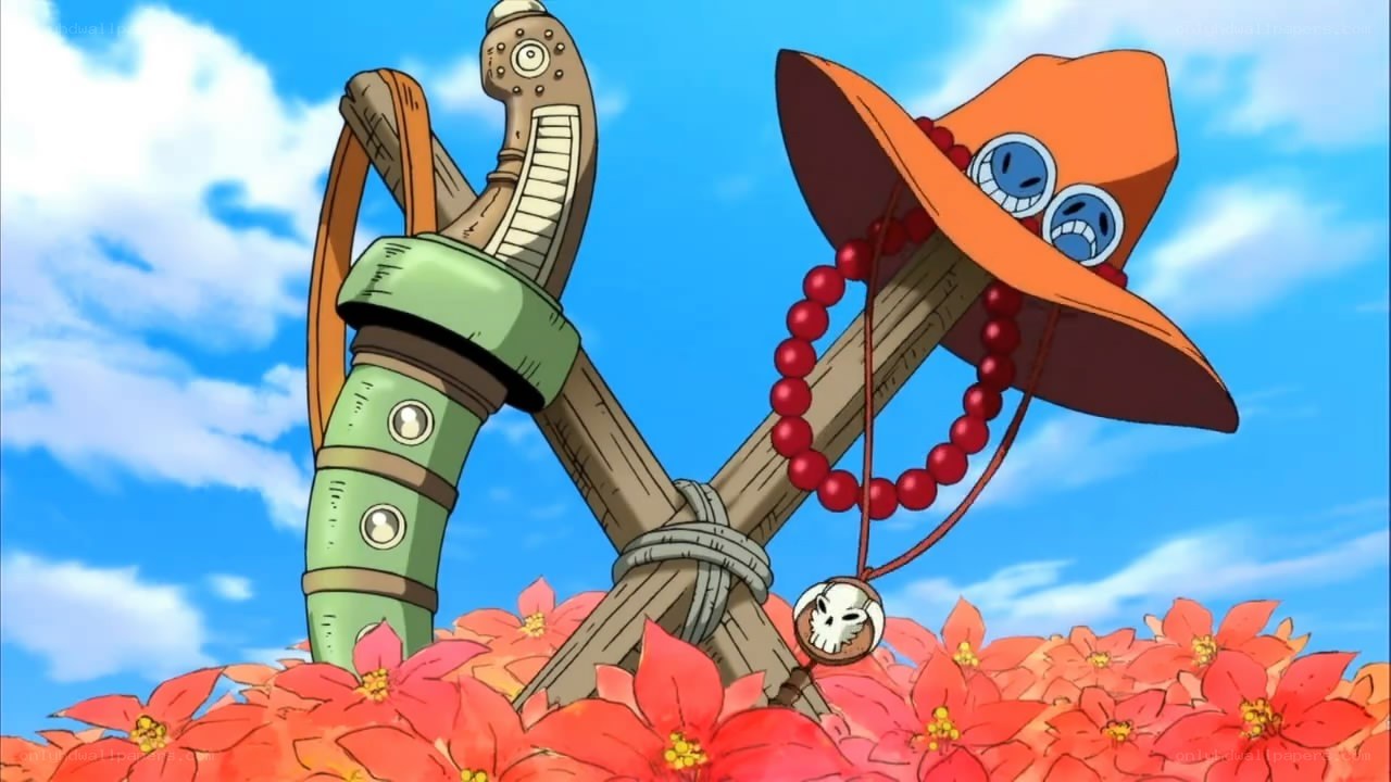 swords and hat on flowers