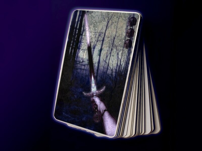 swords and skulls tarot card