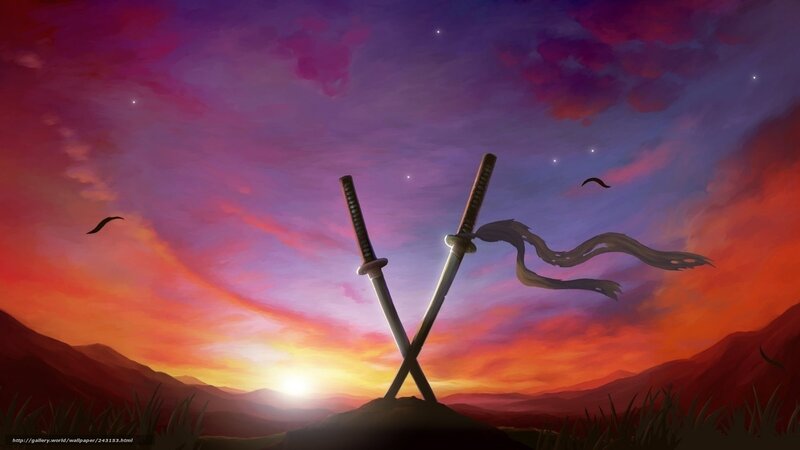 Swords at sunset
