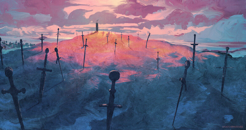 Swords in a Field — Pink