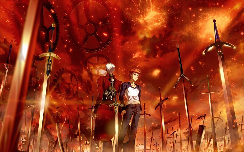 Swords in a fiery field