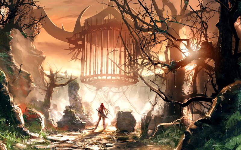 swordsman in a haunted forest