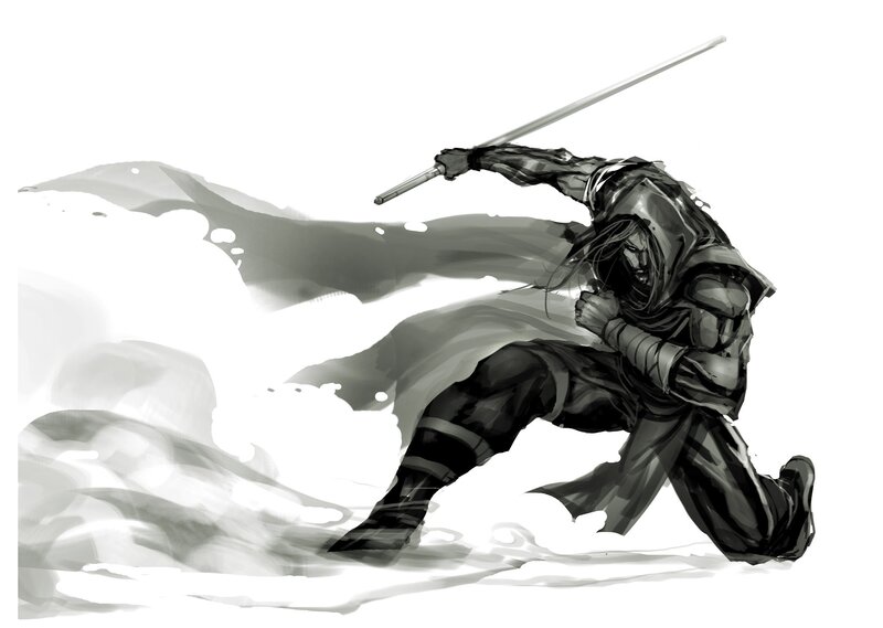 swordsman in motion