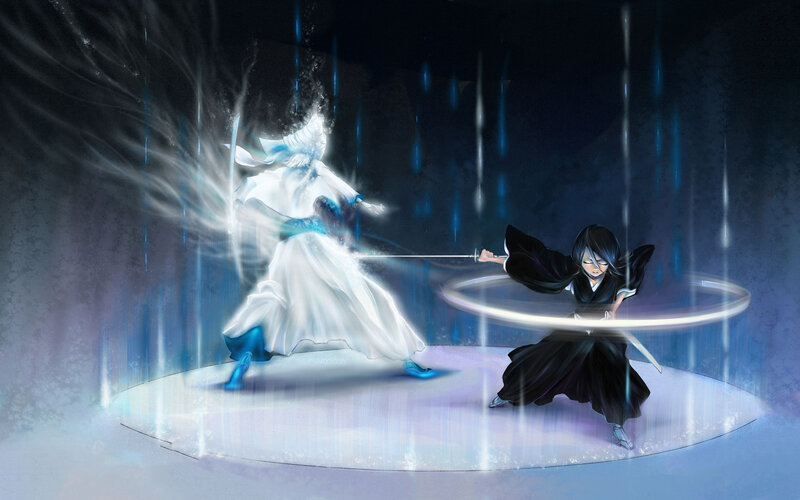 Swordsmen in a mystical duel