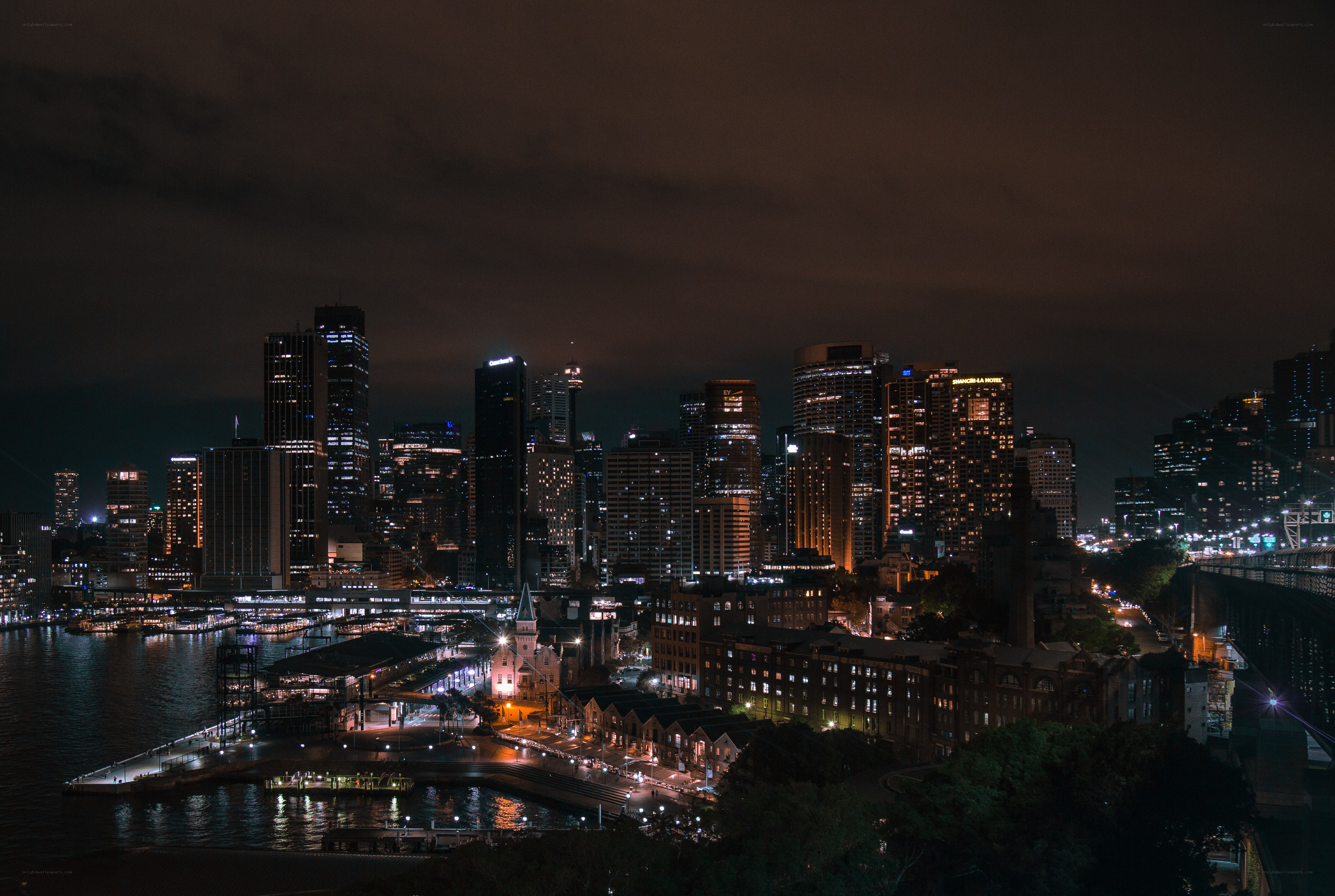 Sydney city skyline at night
