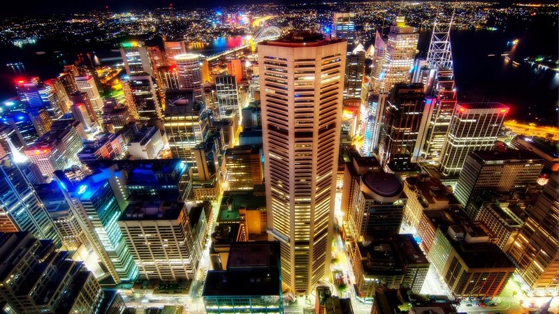 Sydney City Skyline — Black
