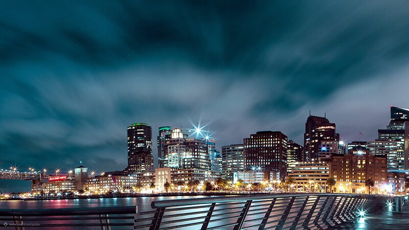 Sydney City Skyline — Blue, Dramatic, Night