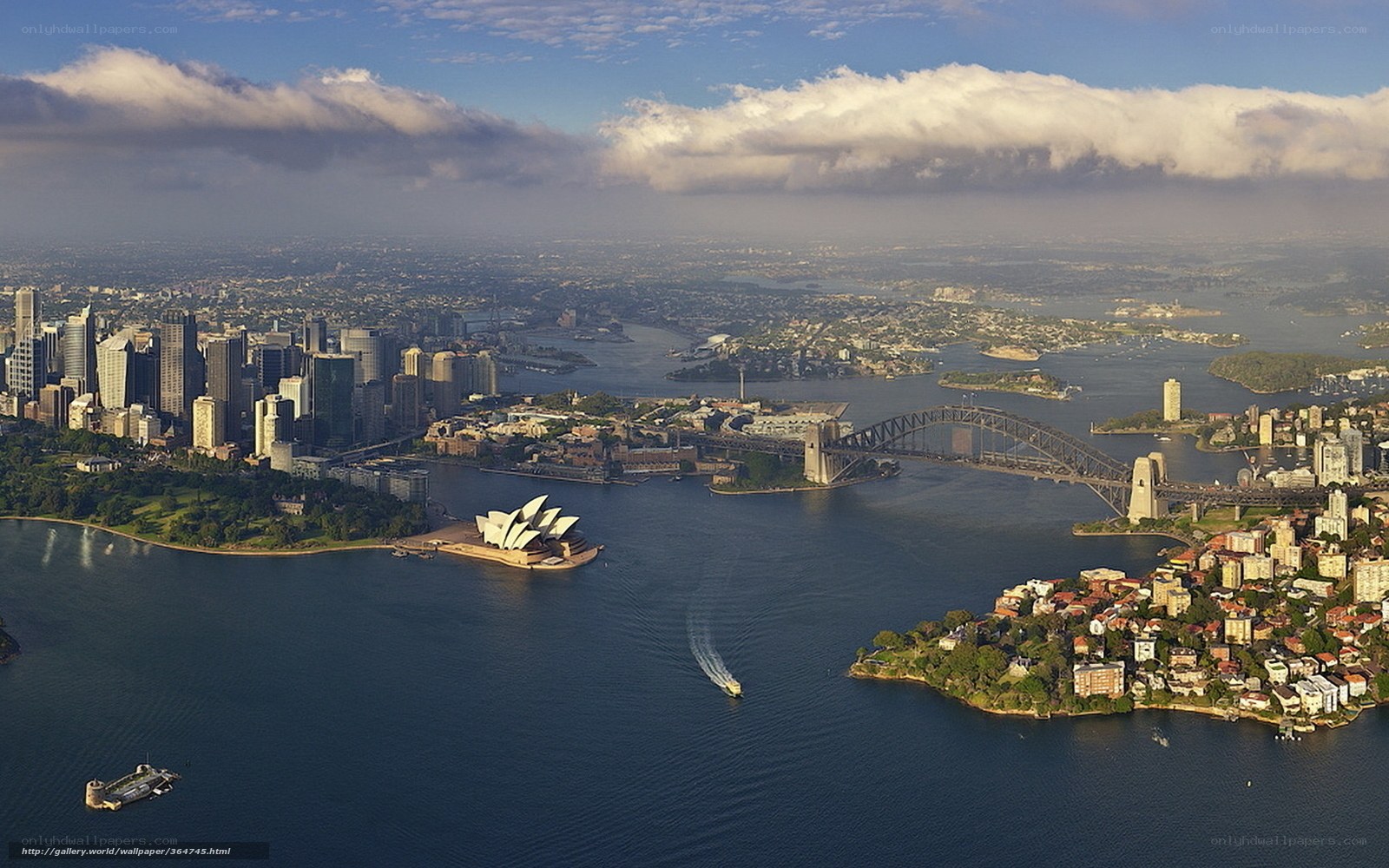 Sydney harbor aerial view