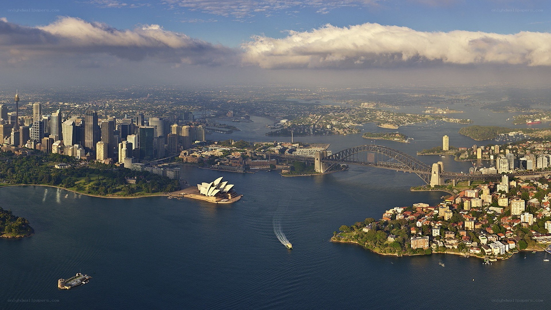 Sydney harbor aerial view