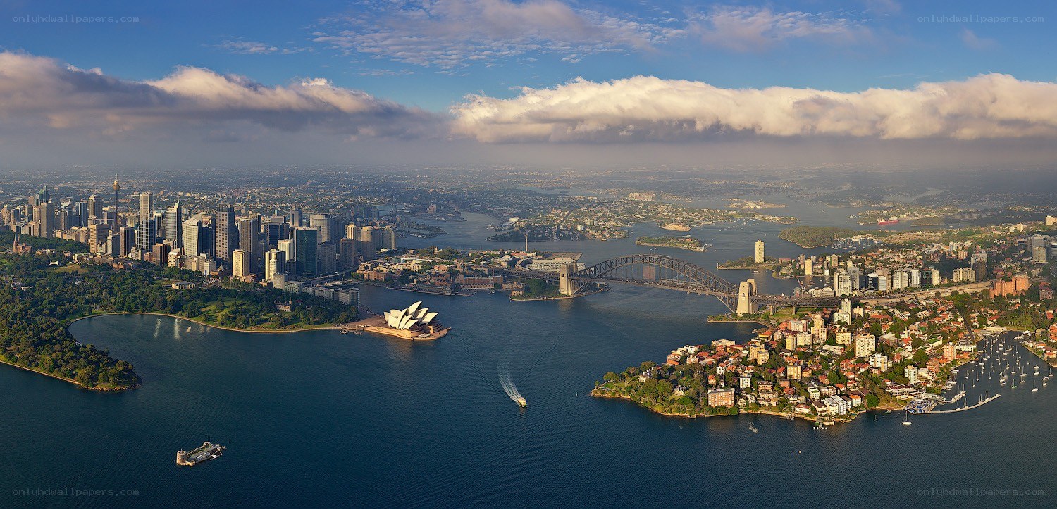Sydney harbor aerial view