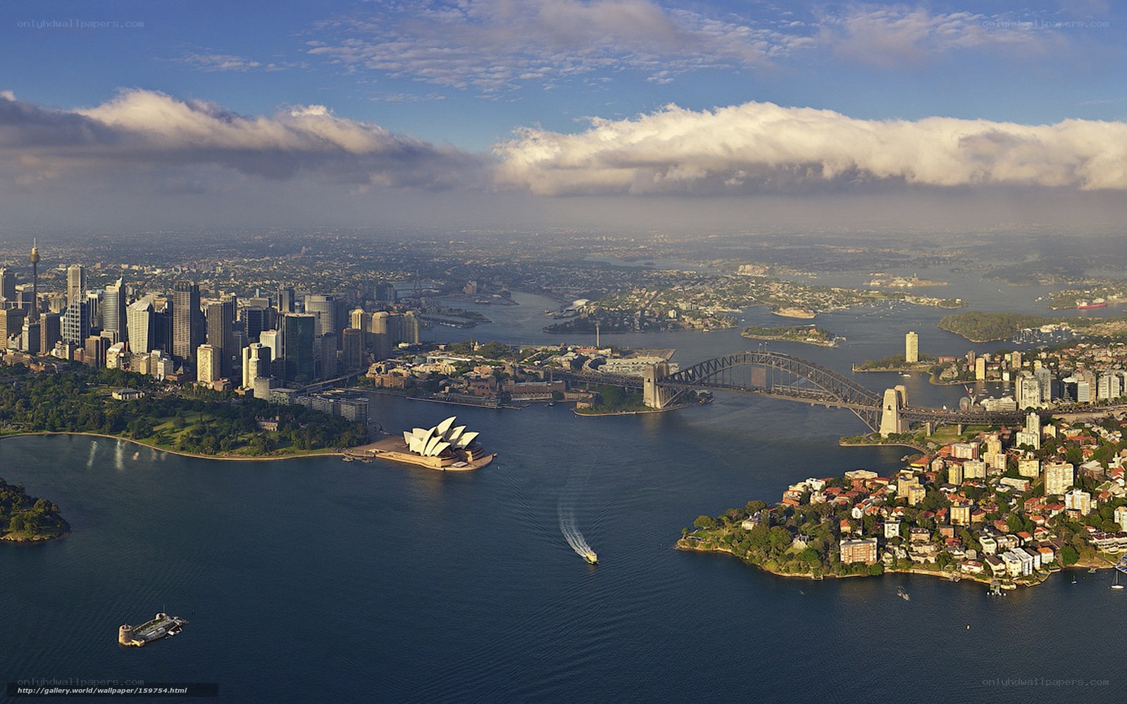Sydney harbor aerial view