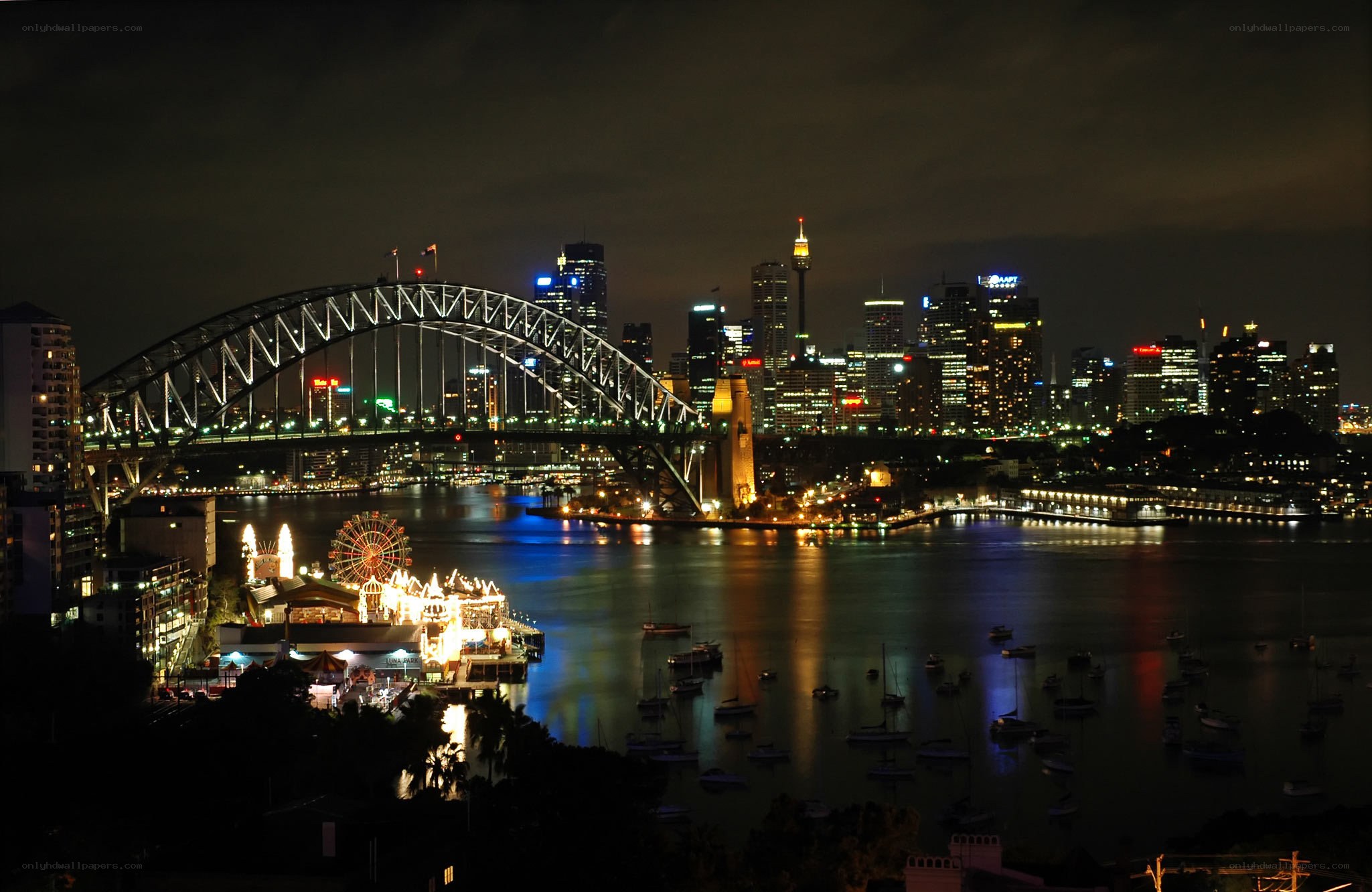 Sydney Harbour at night