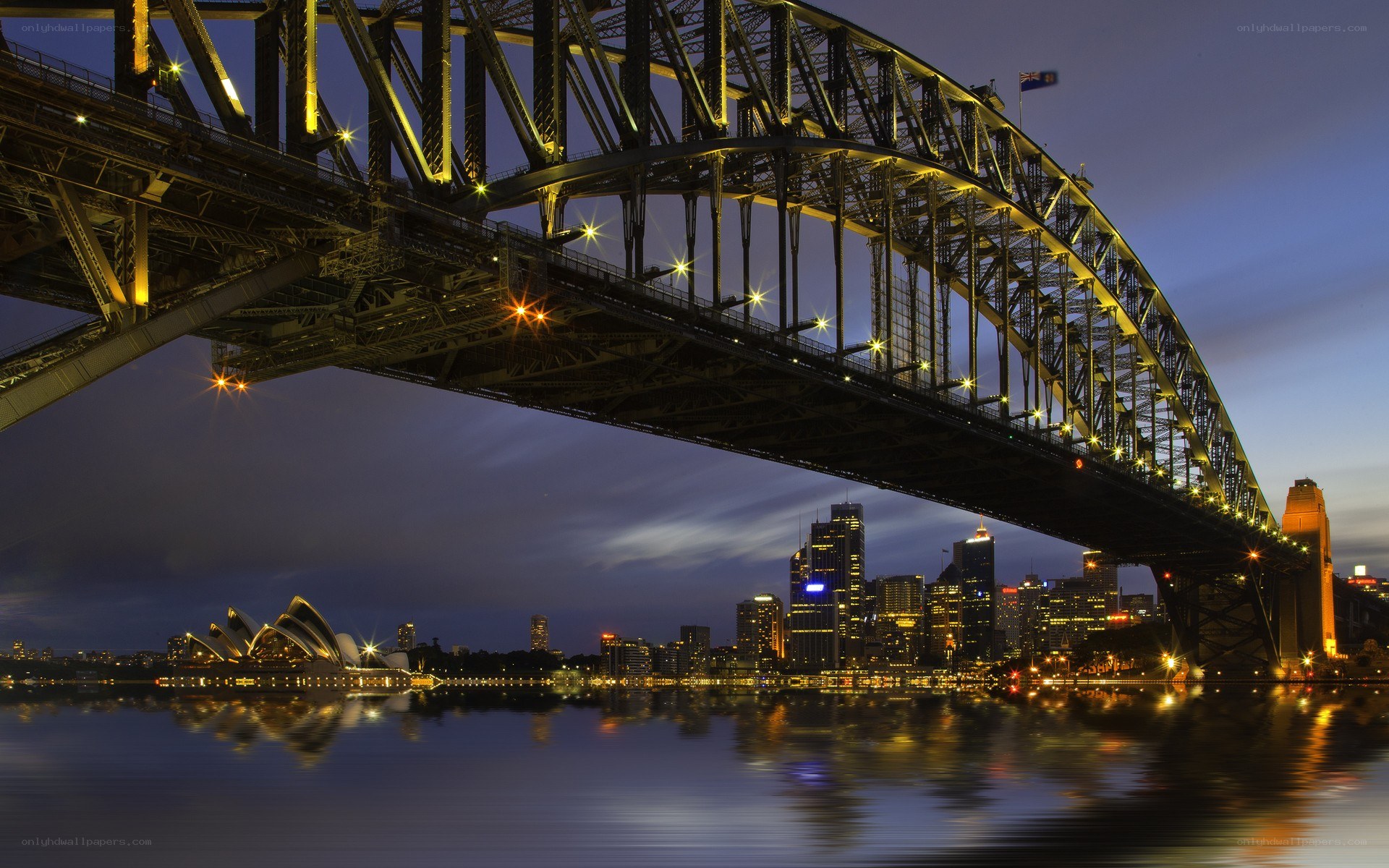 Sydney Harbour Bridge at dusk