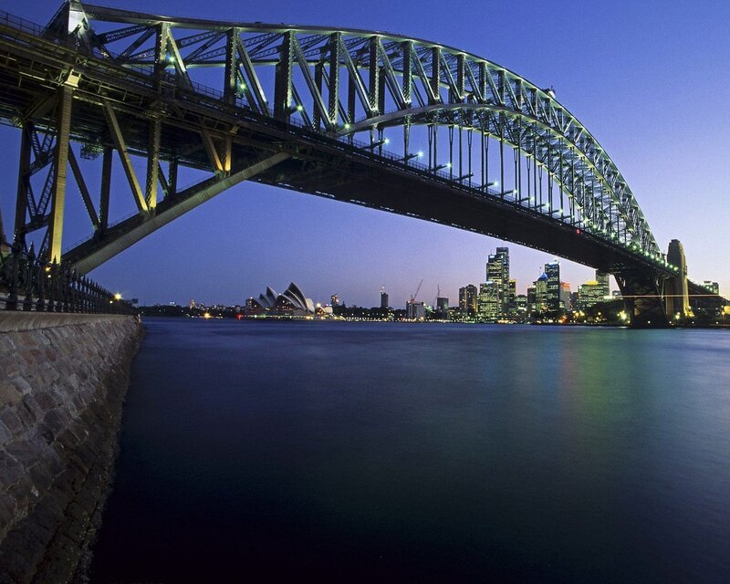 Sydney Harbour Bridge at dusk