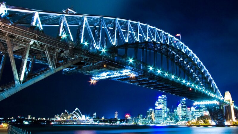 Sydney Harbour Bridge at night