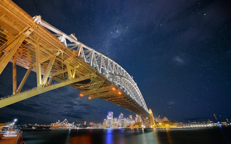 Sydney Harbour Bridge at night