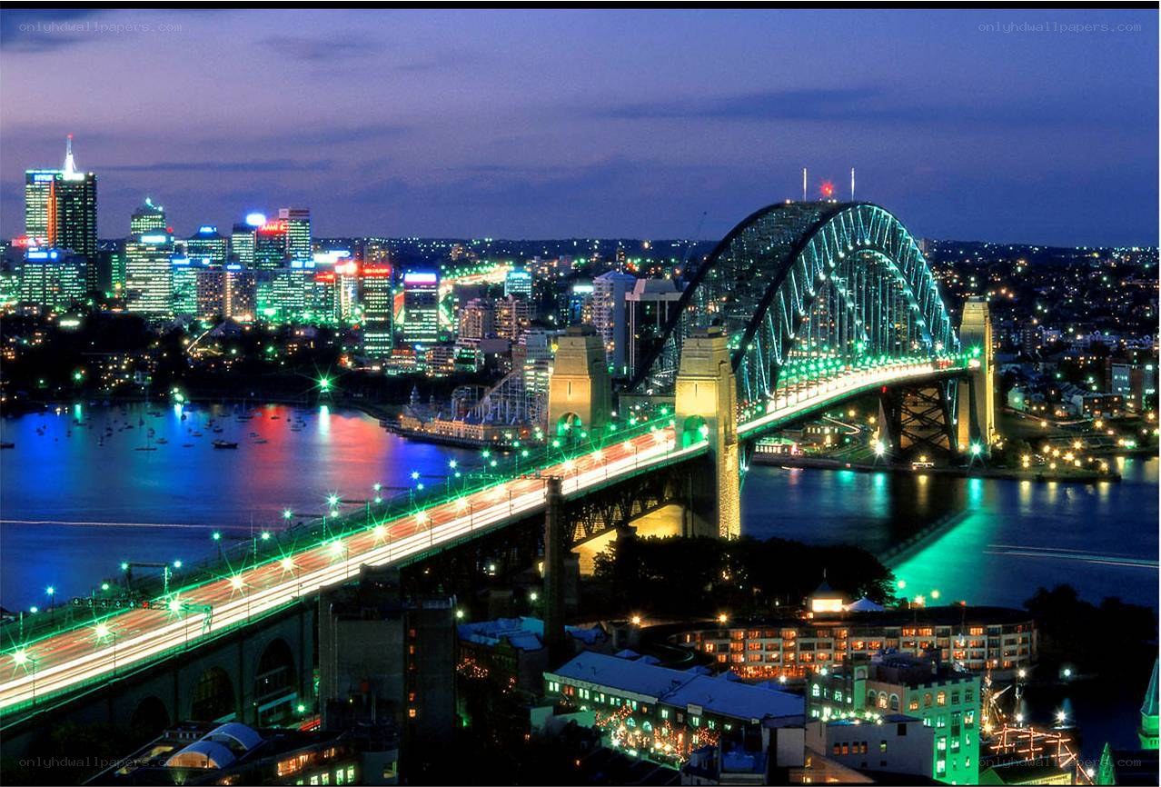 Sydney Harbour Bridge at night