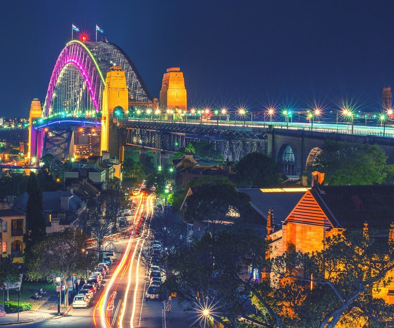 Sydney Harbour Bridge at Night — Blue