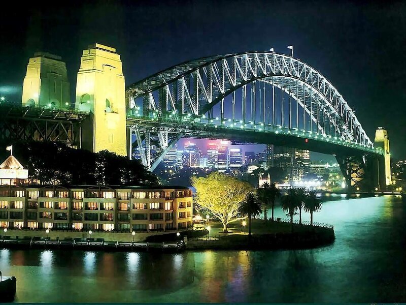 Sydney Harbour Bridge — Black, Dramatic, Night, Photograph, City Skyline, Hotel Building