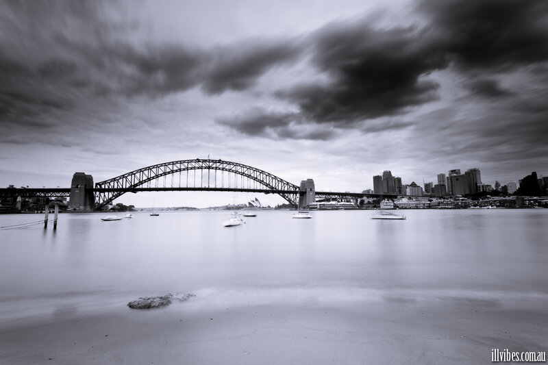 Sydney Harbour Bridge — Black, Dramatic, Photograph