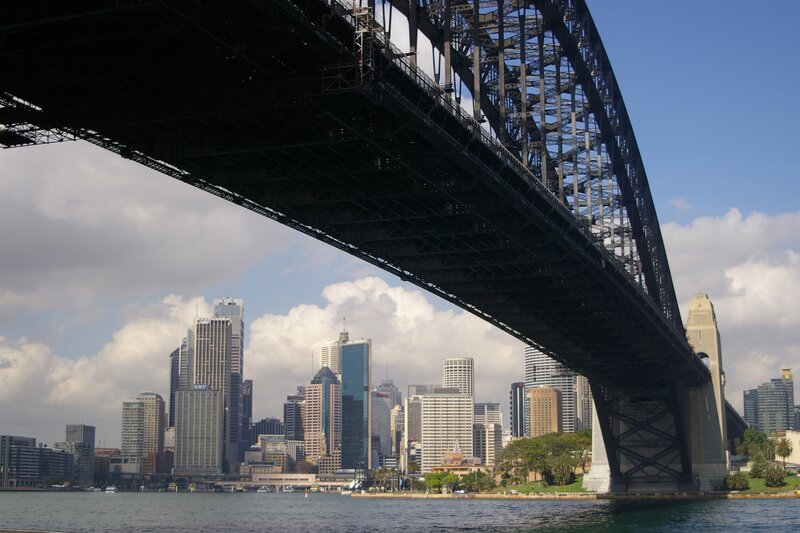 Sydney Harbour Bridge — Blue, Dramatic, Afternoon, Photograph, City Skyline, Water