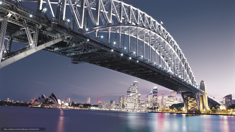 Sydney Harbour Bridge — Blue, Dramatic, Night, Photograph, Opera House, City Skyline