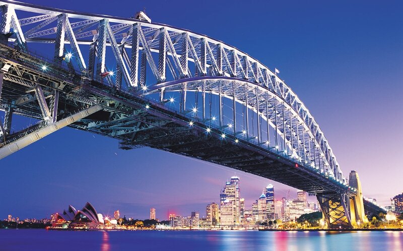 Sydney Harbour Bridge — Blue, Dramatic, Night, Photograph, Sydney Opera House, City Skyline