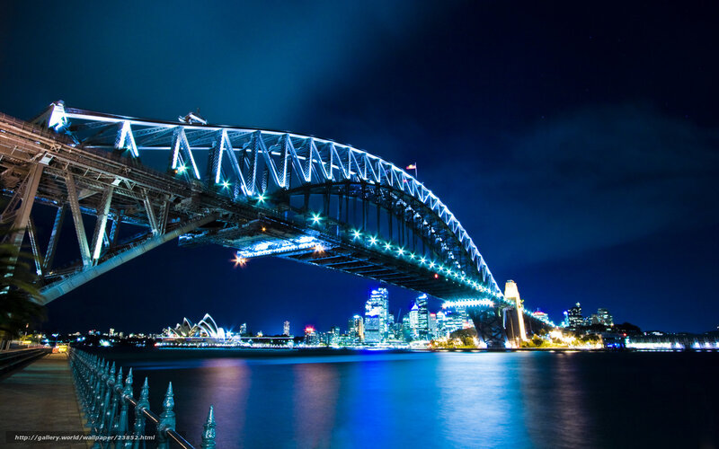 Sydney Harbour Bridge — Blue, Dramatic, Night, Photograph